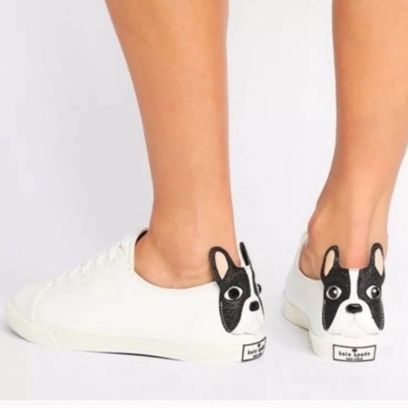 kate spade Shoes - Kate Spade Lucie Napa Bulldog White Sneakers 7